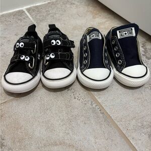 Converse Kids Black and Blue Sneakers LOT of 2 size 5T